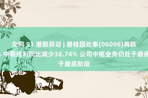 女同 91 港股异动 | 碧桂园处事(06098)再跌超3% 中期纯利同比减少38.74% 公司中枢业务仍处于磨底阶段