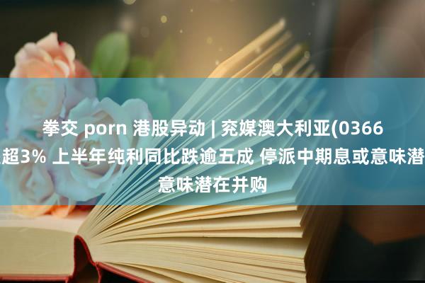 拳交 porn 港股异动 | 兖媒澳大利亚(03668)再跌超3% 上半年纯利同比跌逾五成 停派中期息或意味潜在并购