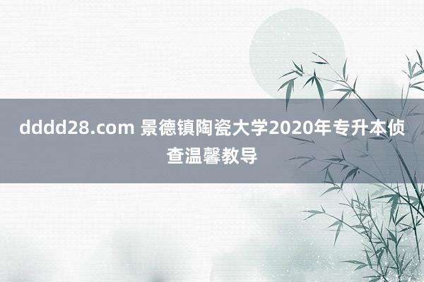 dddd28.com 景德镇陶瓷大学2020年专升本侦查温馨教导