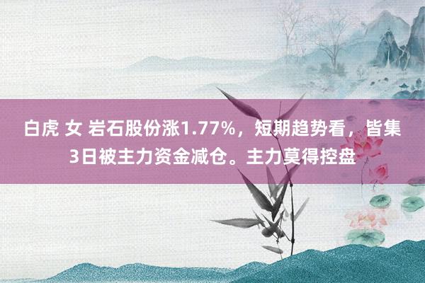 白虎 女 岩石股份涨1.77%，短期趋势看，皆集3日被主力资金减仓。主力莫得控盘