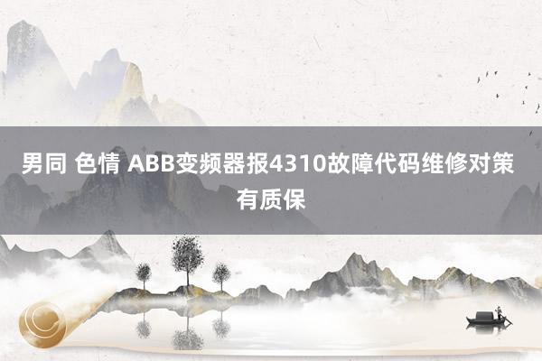 男同 色情 ABB变频器报4310故障代码维修对策 有质保