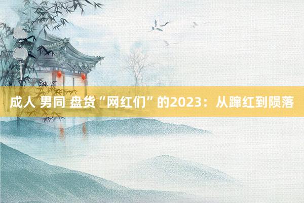 成人 男同 盘货“网红们”的2023：从蹿红到陨落