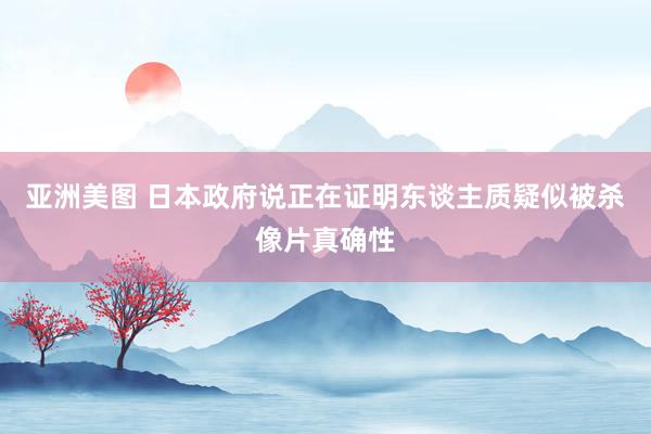 亚洲美图 日本政府说正在证明东谈主质疑似被杀像片真确性